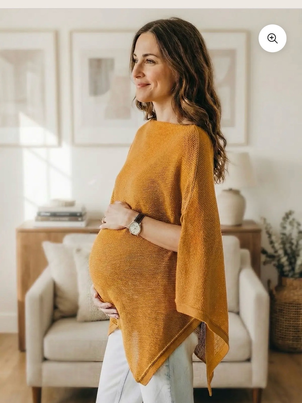 We Are Amma Lightweight Mustard Yellow Knit Nursing Cover/ Top | Usa Made — image 8 of 8